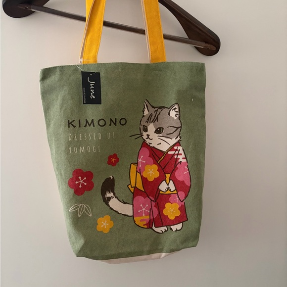 Handbags - Japanese Cat Print Tote Bag